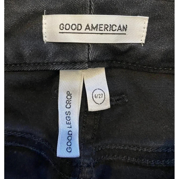 Good American Jeans Good Legs Crop Black Wash Size 4 27 - Picture 2 of 4